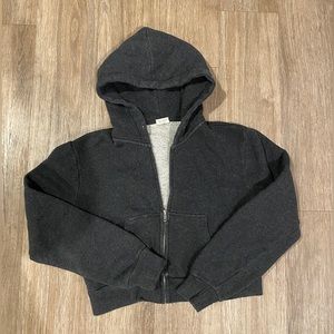 Brandy cropped dark grey hoodie